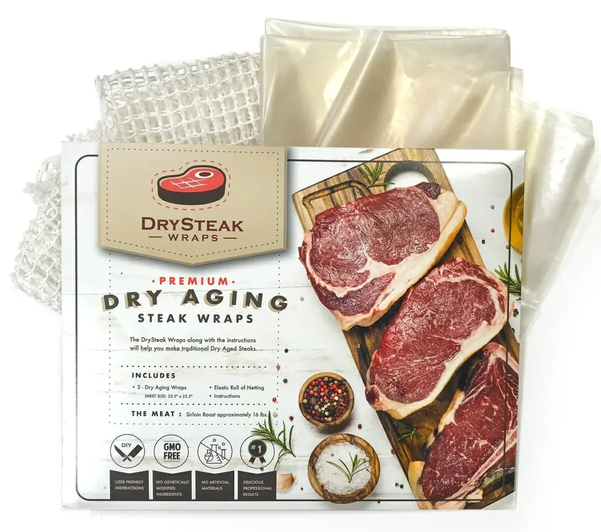 The Sausage Maker DrySteak Wraps dry-aging bags